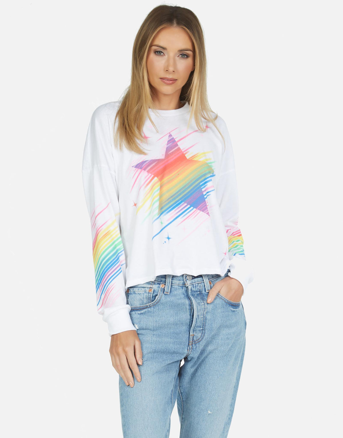 Lauren Moshi Women's Luella Neon Sparkle Star - White