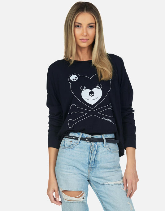 Lauren Moshi Women's Lori Skull Love Bear - Black