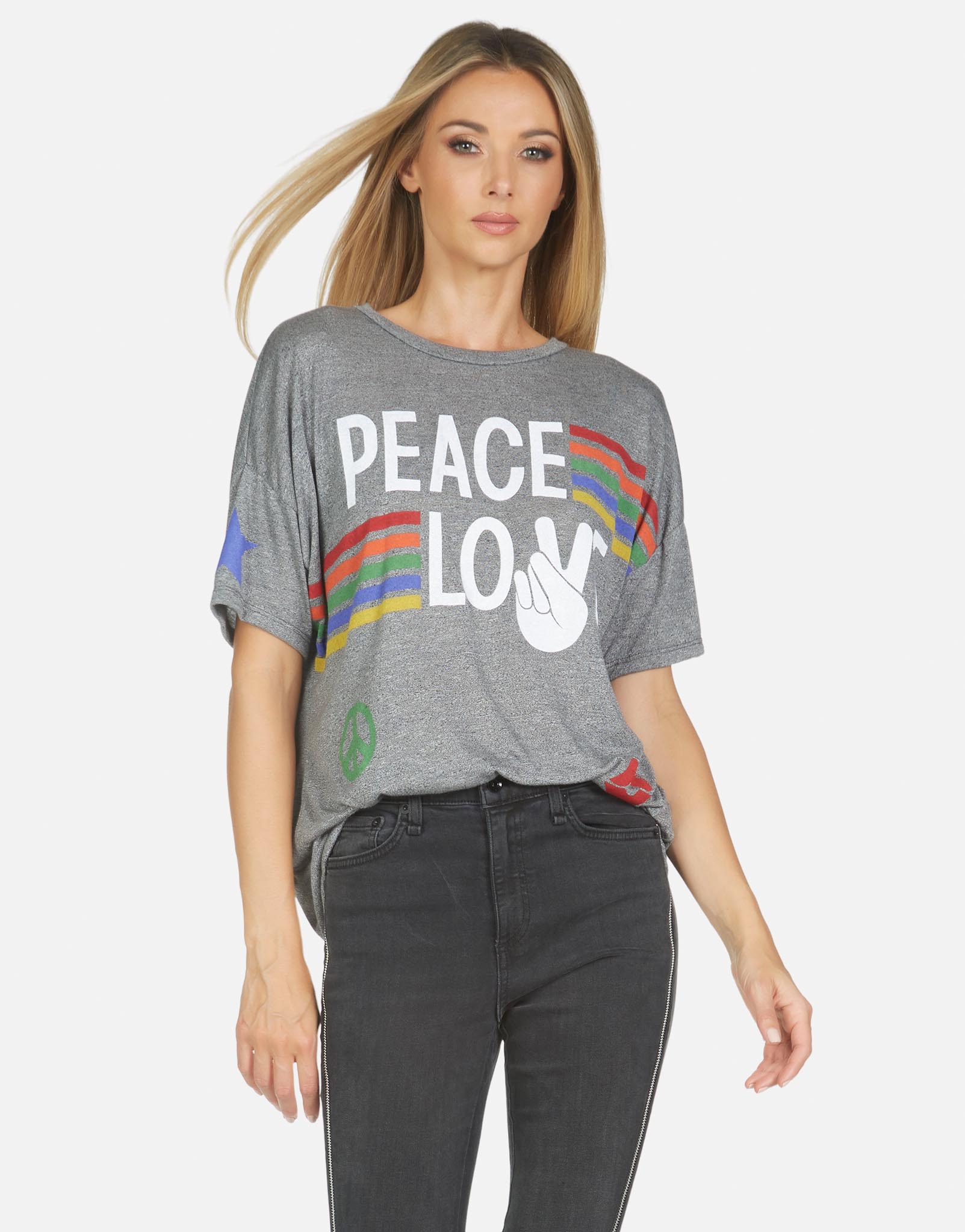 Lauren Moshi Women's Jolene Peace Love Stripe - 