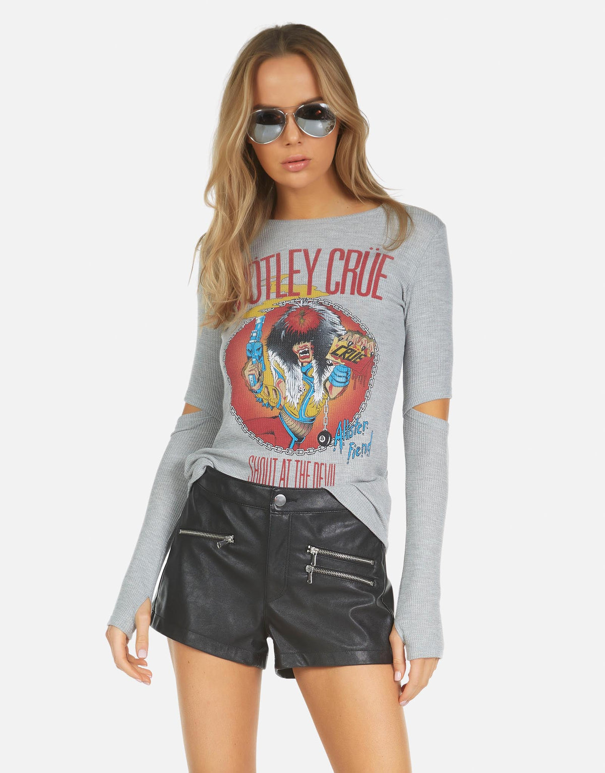 Lauren Moshi X Motley Crue Women's Amora X Shout At The Devil - Heather Grey
