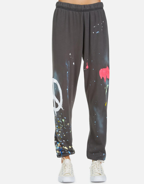 Brush Peace Sweatpants in Onyx Paint Splatter | Tanzy by Lauren