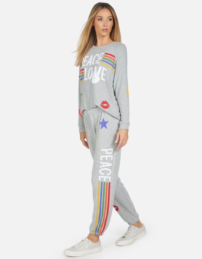 Lauren Moshi Women's Tanzy Peace Love Stripe - 