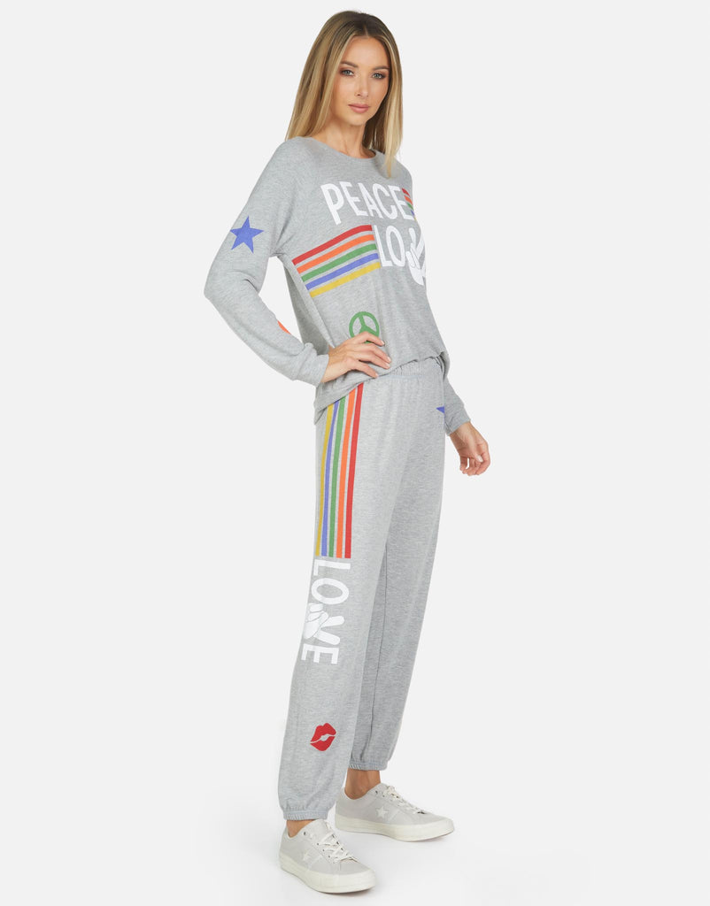 Lauren Moshi Women's Tanzy Peace Love Stripe - 