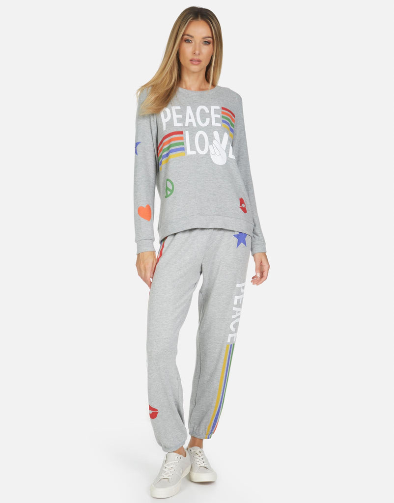 Lauren Moshi Women's Tanzy Peace Love Stripe - 