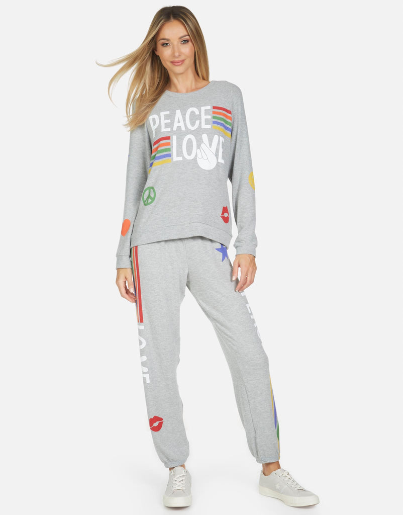 Lauren Moshi Women's Tanzy Peace Love Stripe - 