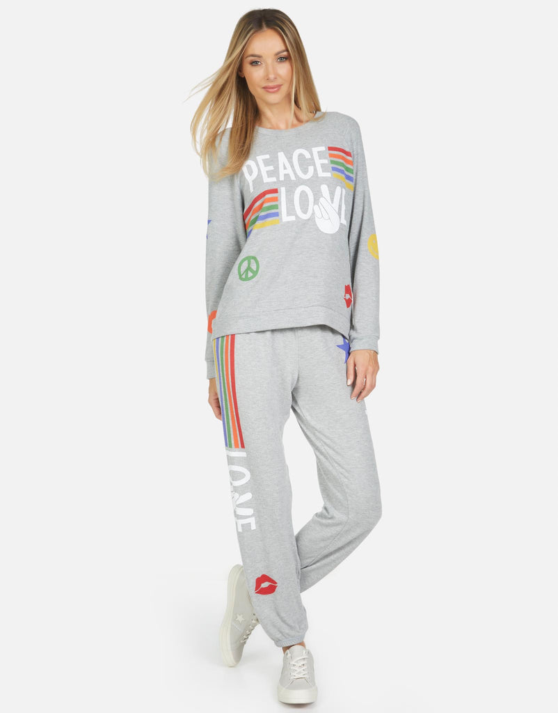 Lauren Moshi Women's Tanzy Peace Love Stripe - 