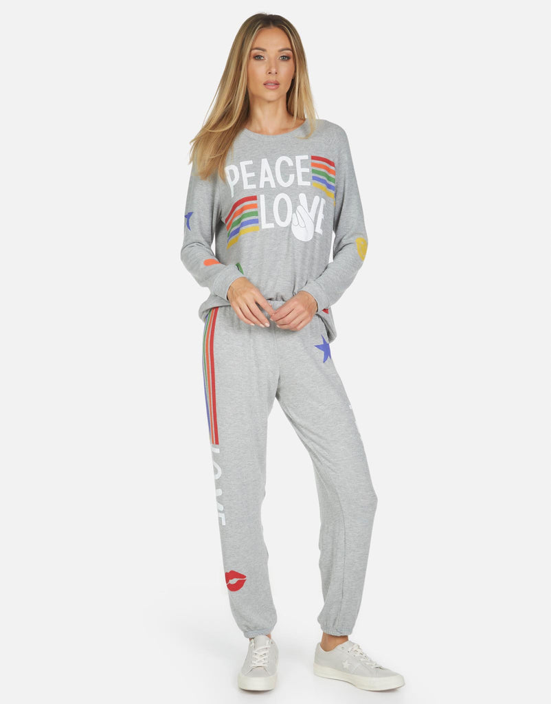 Lauren Moshi Women's Tanzy Peace Love Stripe - 