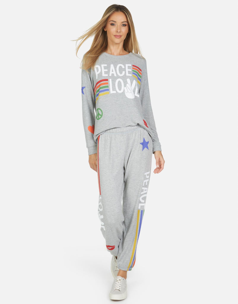Lauren Moshi Women's Tanzy Peace Love Stripe - 