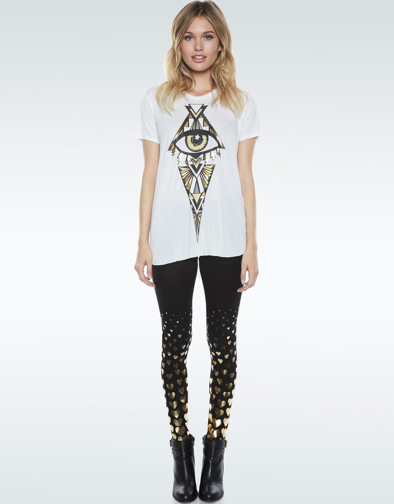 Lauren Moshi Women's Shae All Over Foil Hearts - 