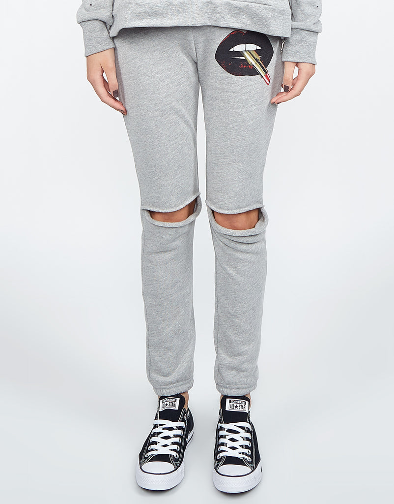Lauren Moshi Women's Sherri Lipstick Mouth - Heather Grey