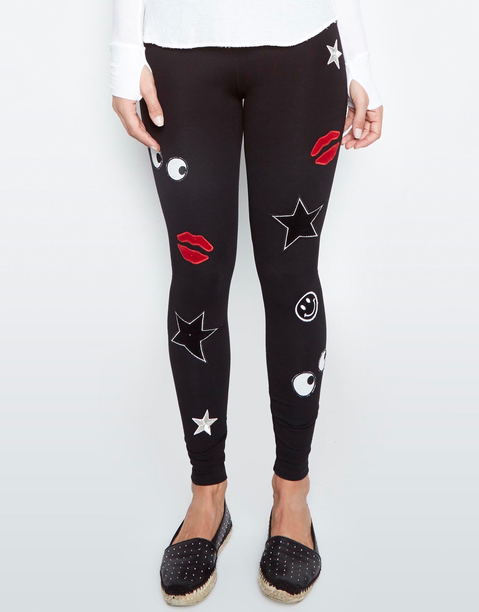 Lauren Moshi Women's Aaliyah All Over Emoji Patches - Black