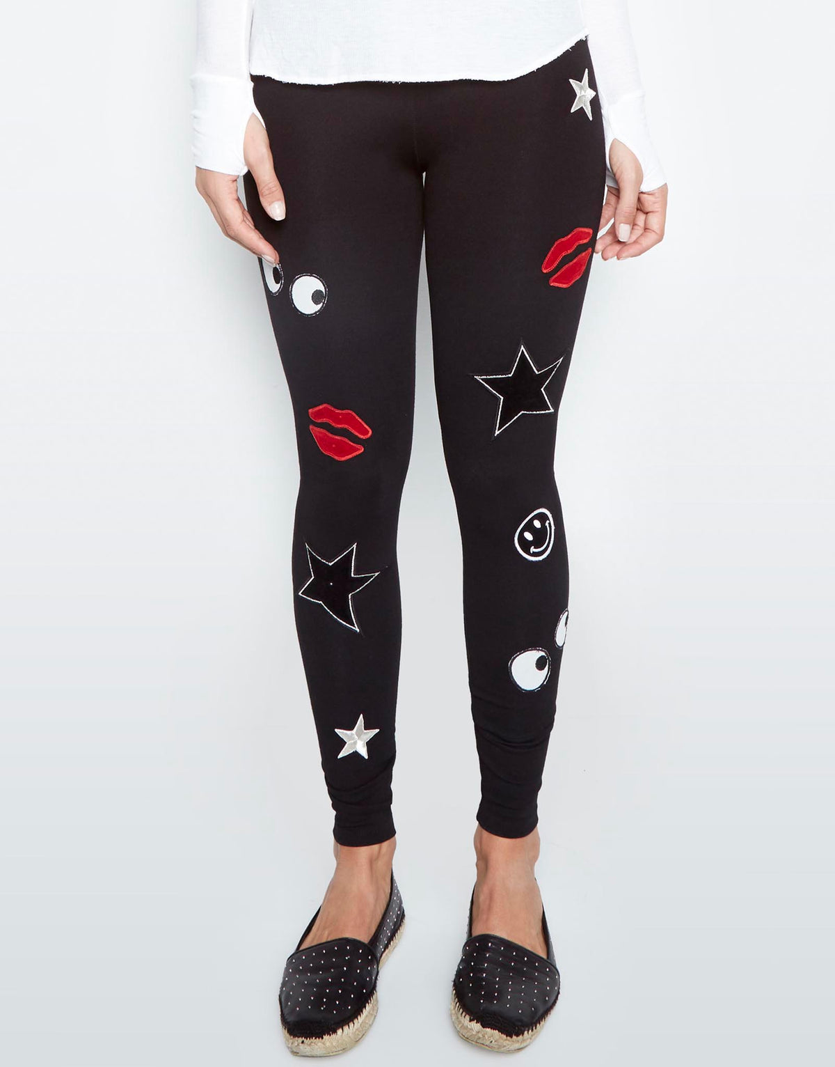 Lauren Moshi Women's Aaliyah All Over Emoji Patches - Black