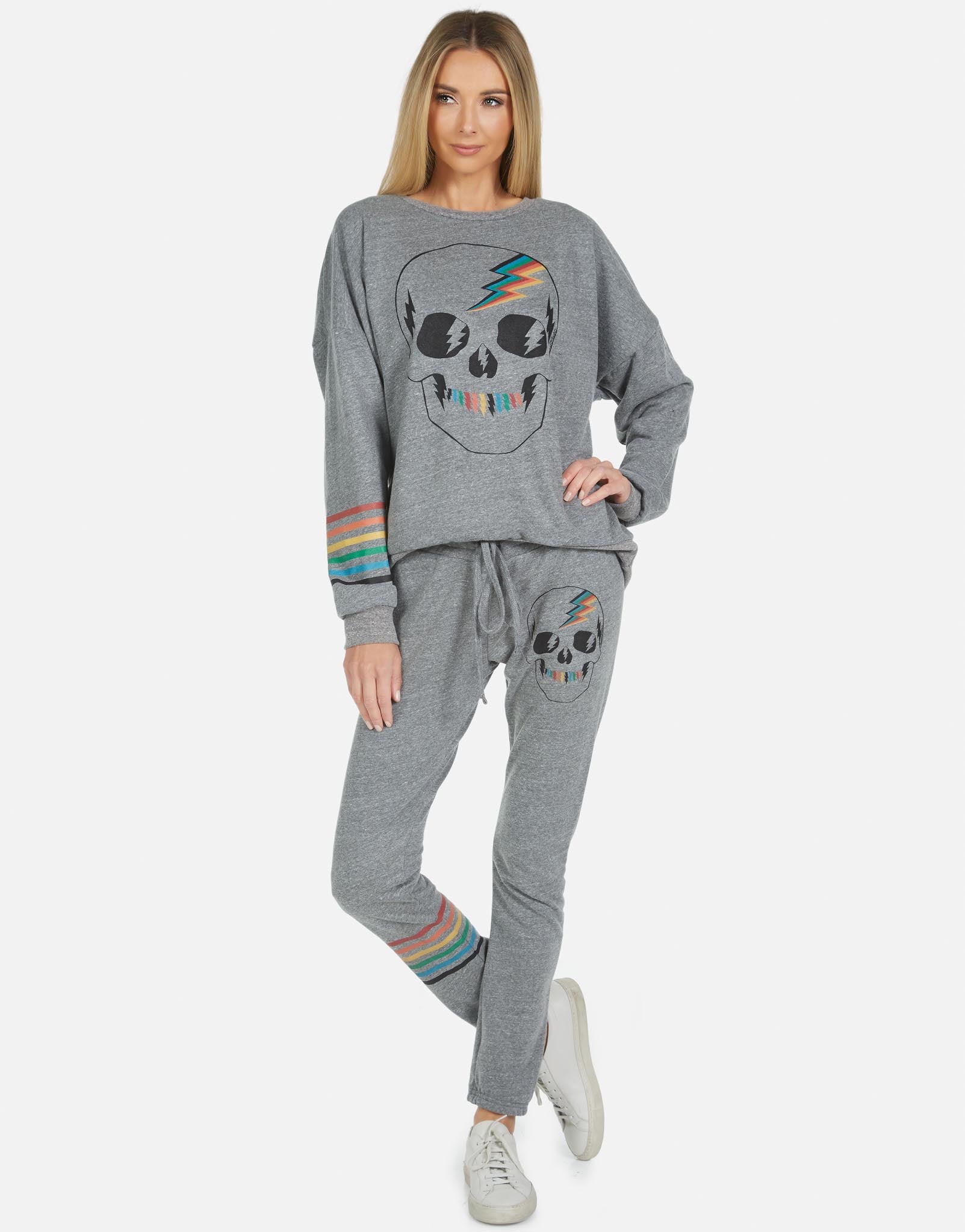 Lauren Moshi Women's Uri Rainbow Electric Skull - 