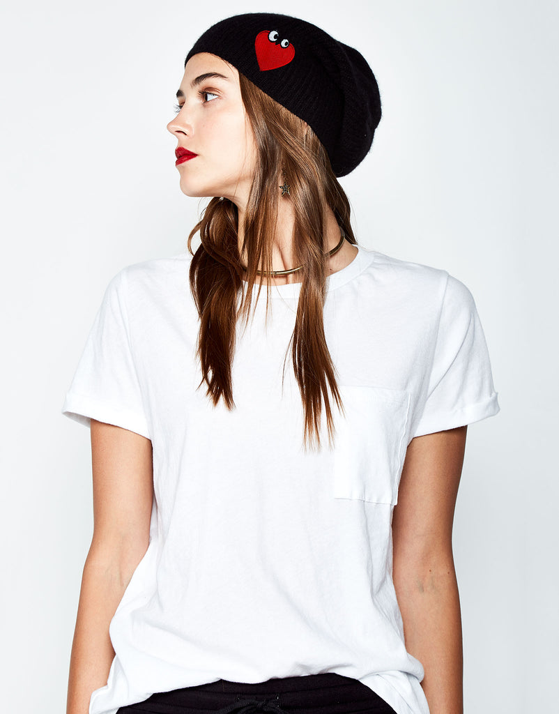 Lauren Moshi Women's Remy Heartface Patch - Black