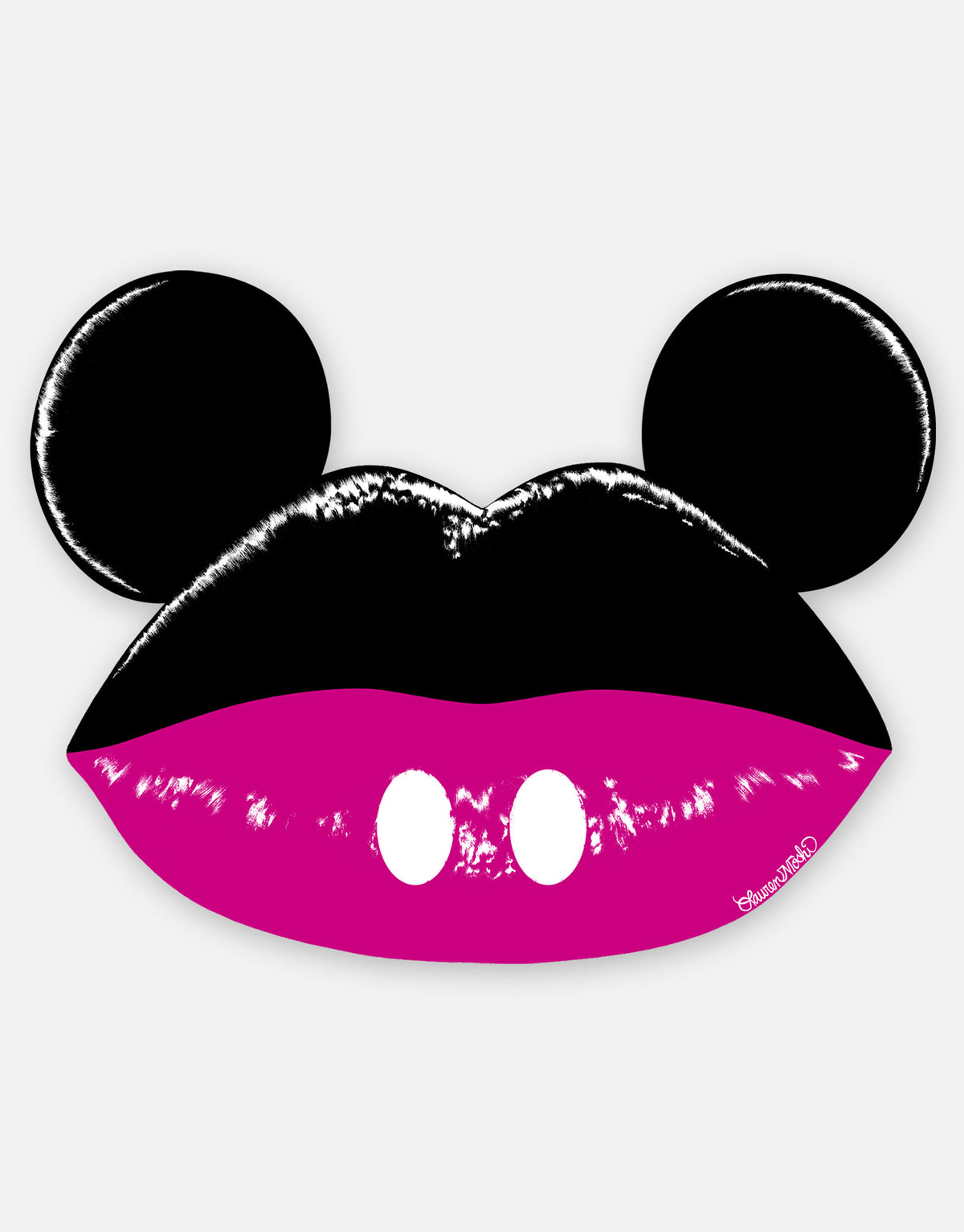 Lauren Moshi Women's Mickey Mouse Lip - Black/Pink