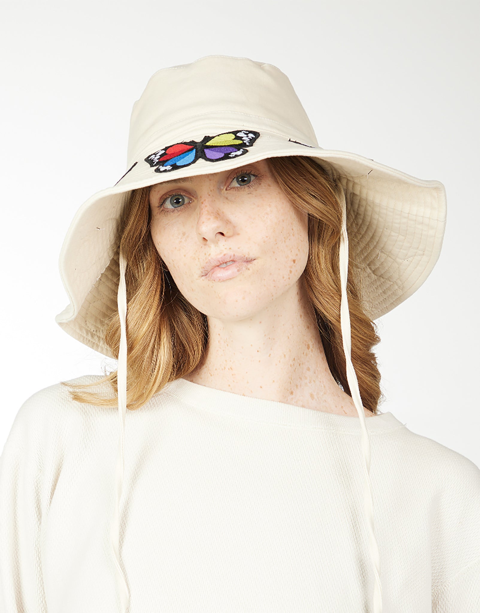 Adina- Bucket Hat w/ Butterfly Patches
