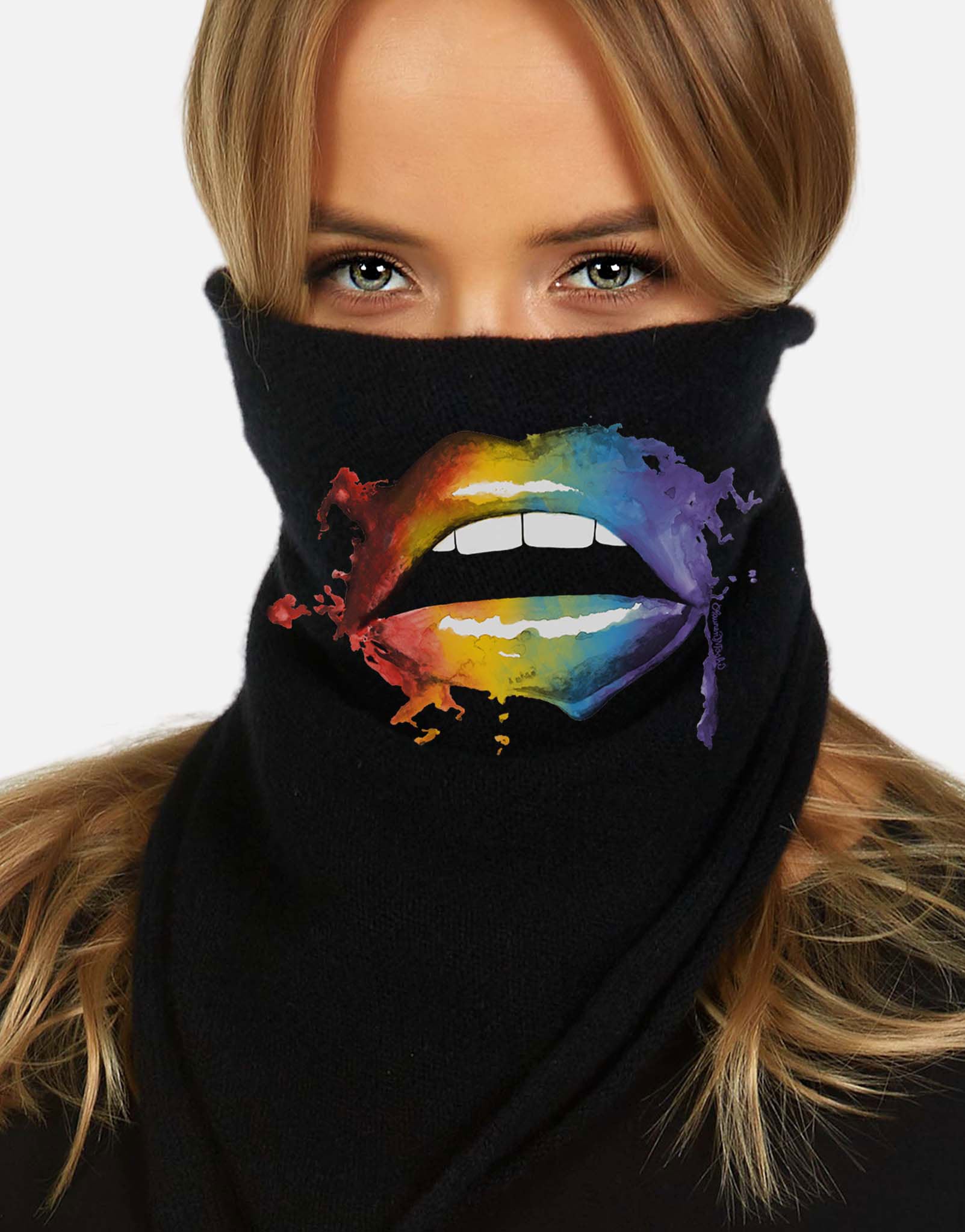 Lauren Moshi X Women's Kashmira X Rainbow Smudge Lip - Black