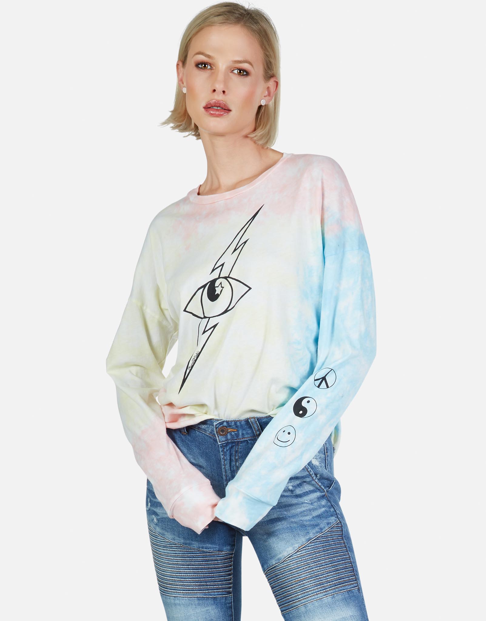 Lauren Moshi Women's Luella Lightning Star Eye - Pastel Tie Dye