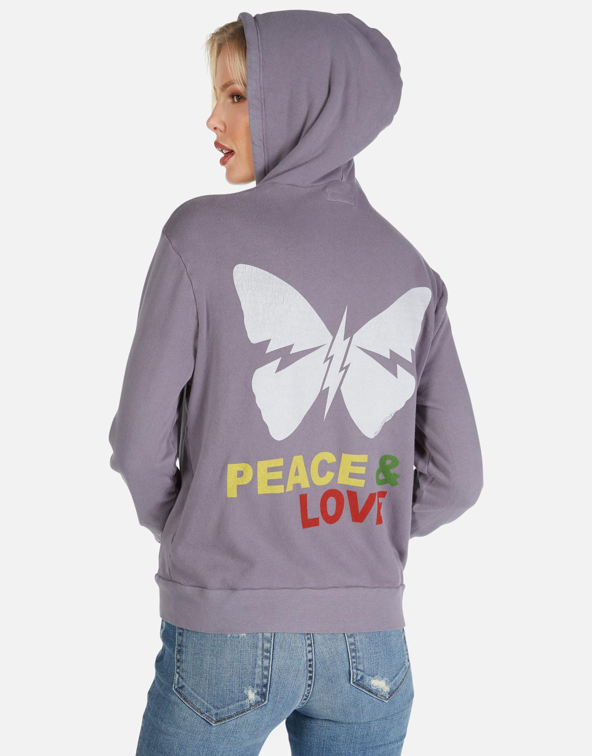 Lauren Moshi Women's Lennox Peace & Love Butterfly - Grey Violet