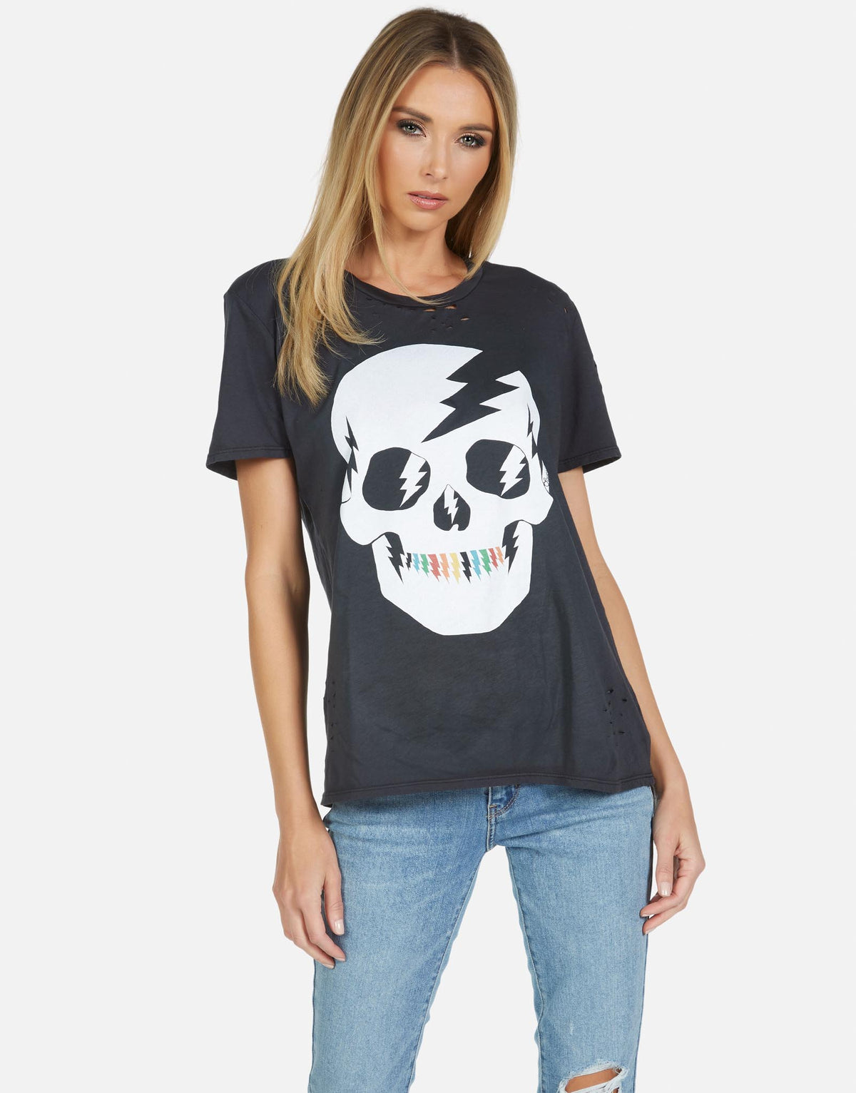 Lauren Moshi Women's Wolf Lightning Skull - XS
