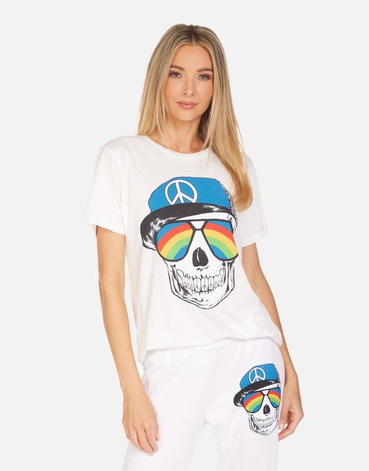 Wolf Rainbow Peace Skull