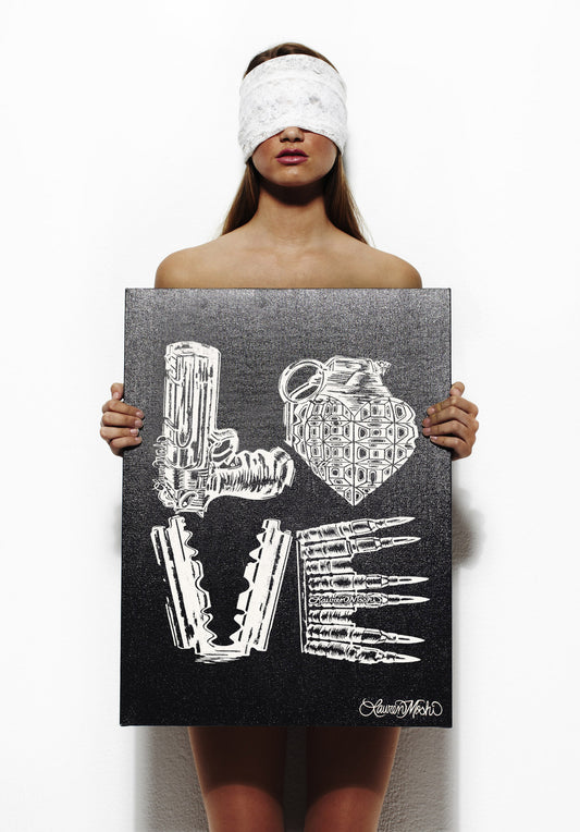 Lauren Moshi Women's Canvas Square Love Art - Black