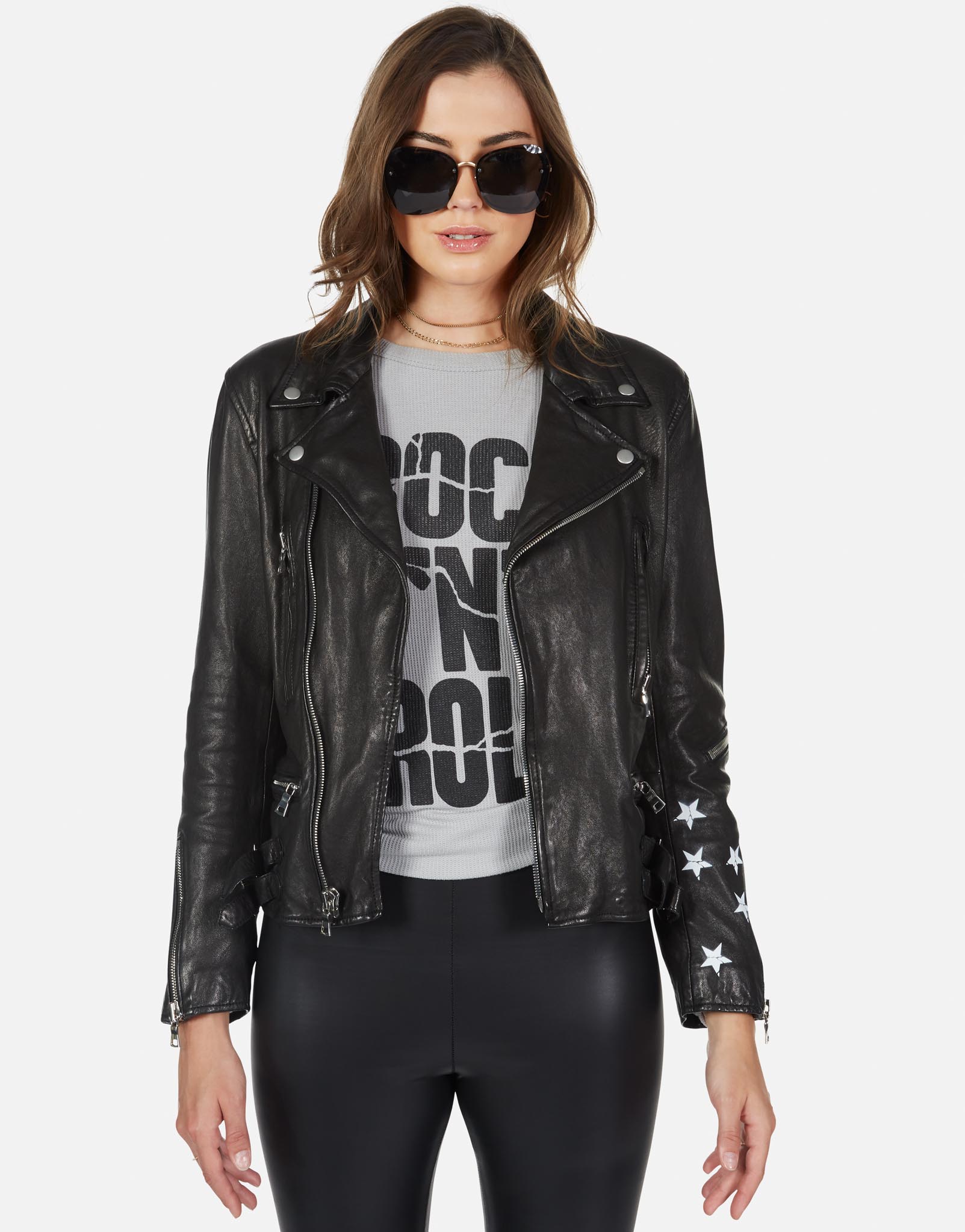 Rock 'N' Roll Leather Moto Jacket | Posey by Lauren Moshi