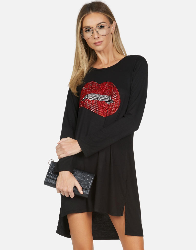 Lauren Moshi X Women's Adora X Crystal Biting Lip - 