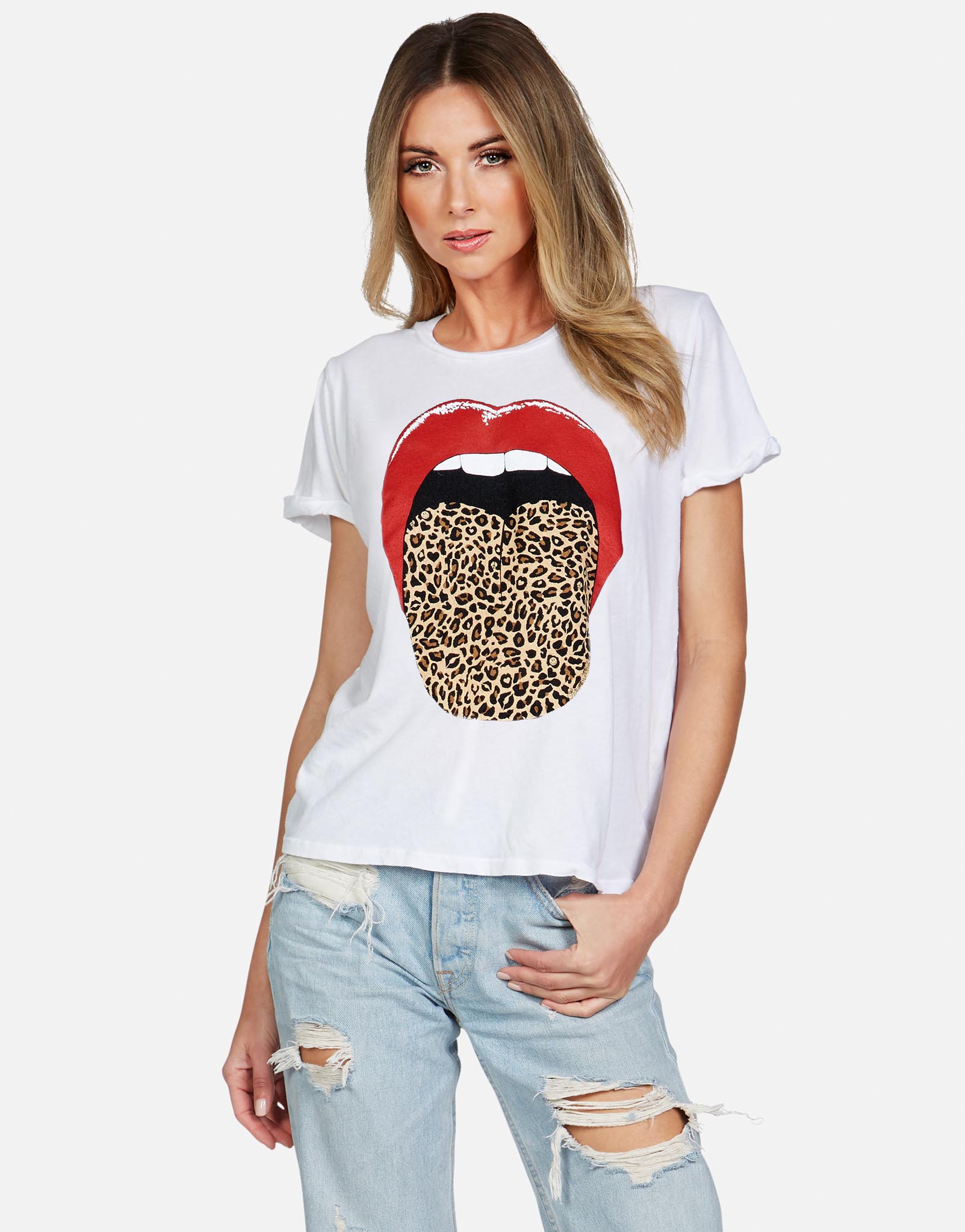 Lauren Moshi X Women's Edda X Leopard Tongue - White