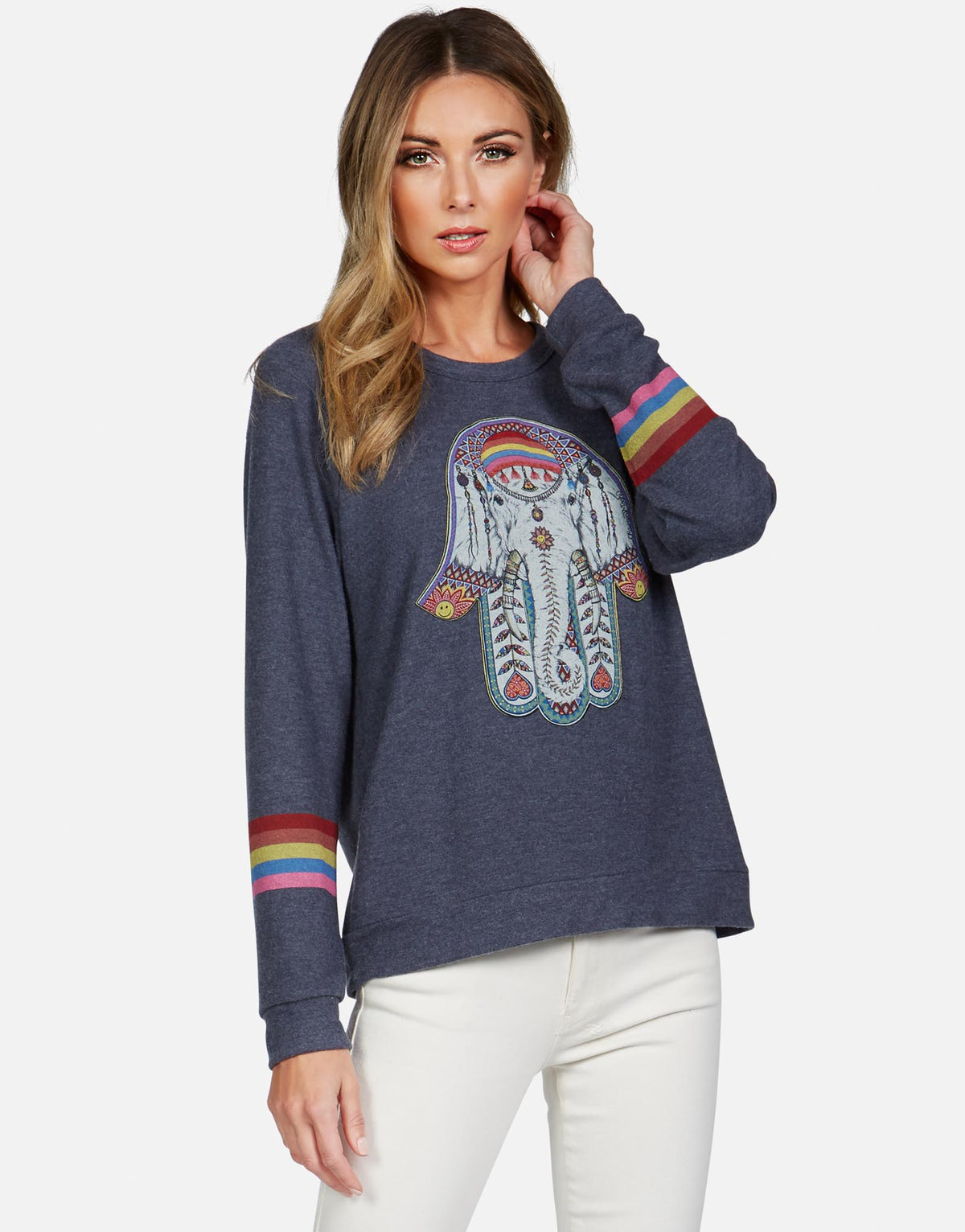 Lauren Moshi Women's Everly Elephant Hamsa - Navy