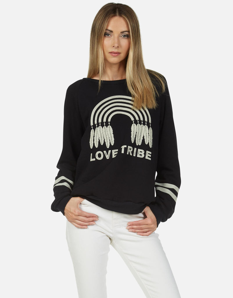 Lauren Moshi Women's Noleta Feather Love Tribe - Black