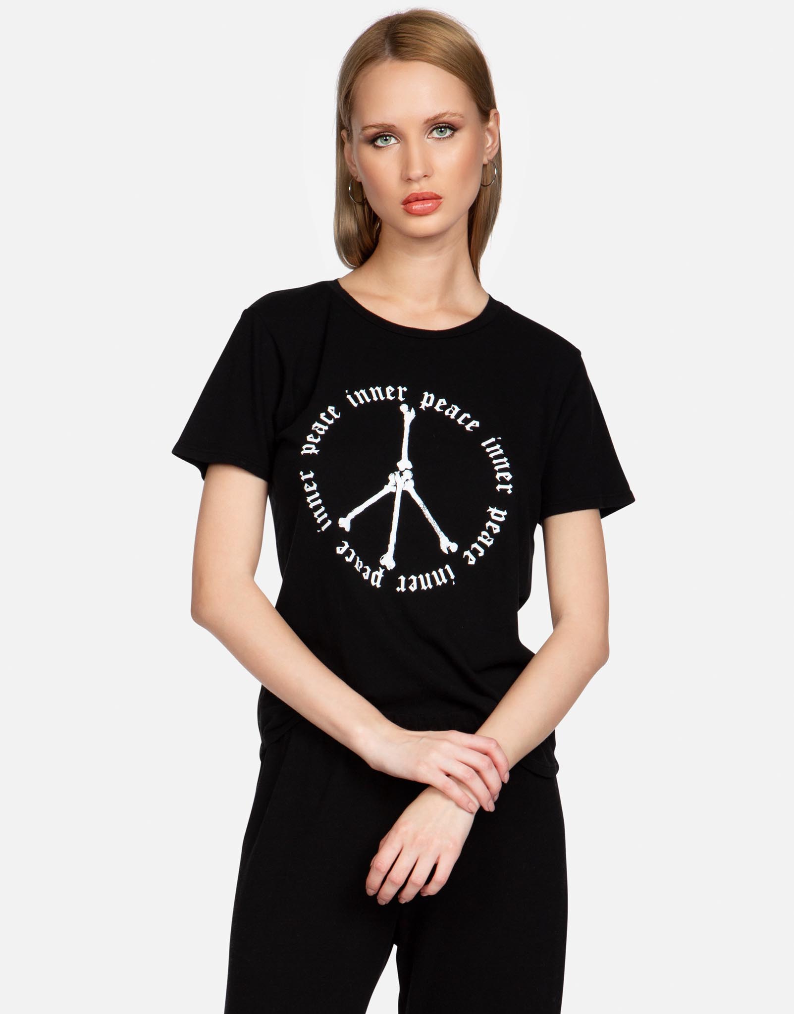 Lauren Moshi Women's Croft Inner Peace Sign - Black