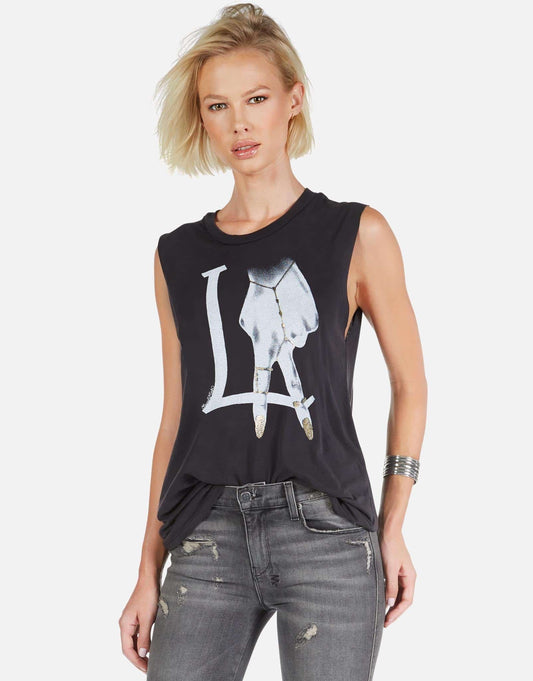 Lauren Moshi X Women's Kel LA Peace Finger - Onyx