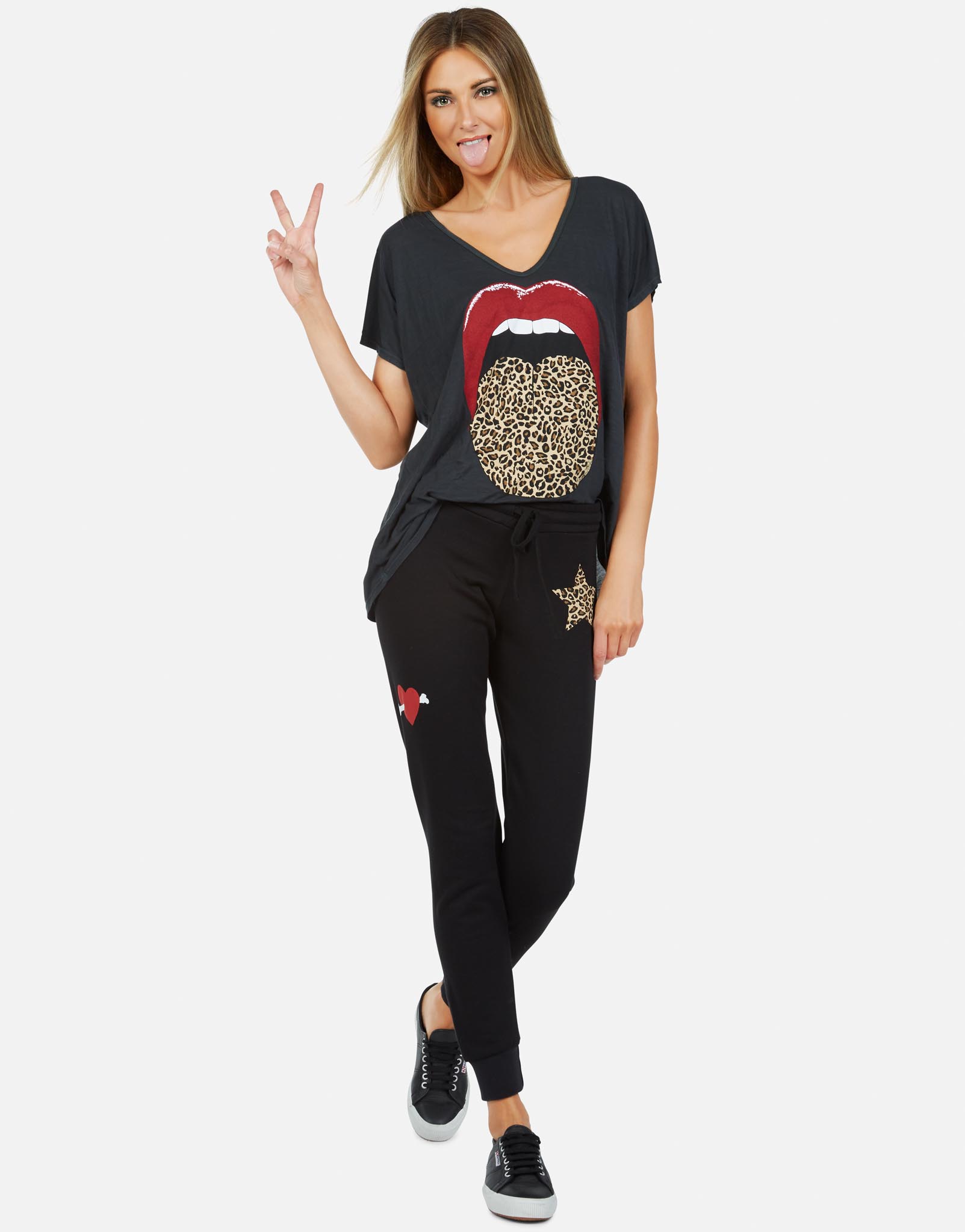 Lauren Moshi Women's April Leopard Tongue - 