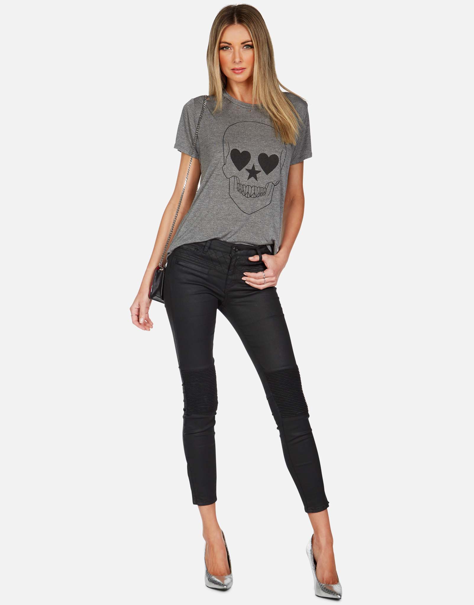 Lauren Moshi Women's Capri Peace Love Skull - 