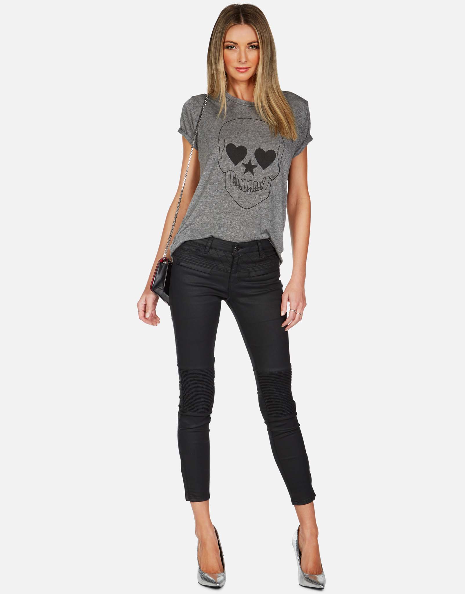 Lauren Moshi Women's Capri Peace Love Skull - 