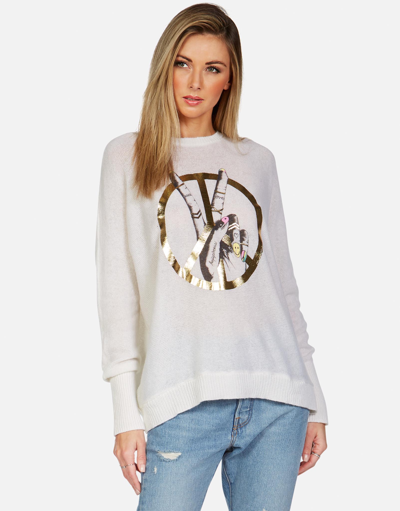 Lauren Moshi Women's Ladona Peace Sign Hand - 