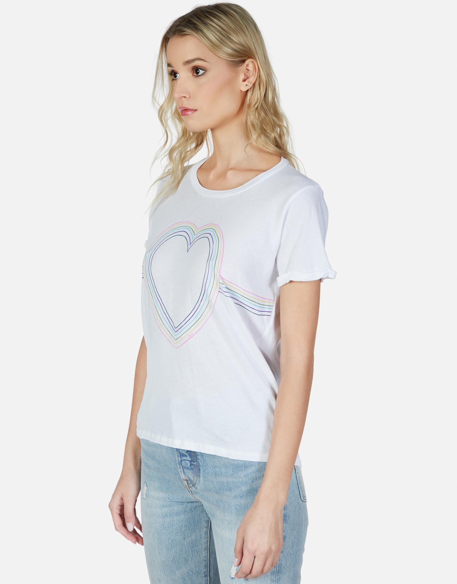 Lauren Moshi Women's Edda Rainbow Heart Outline - 