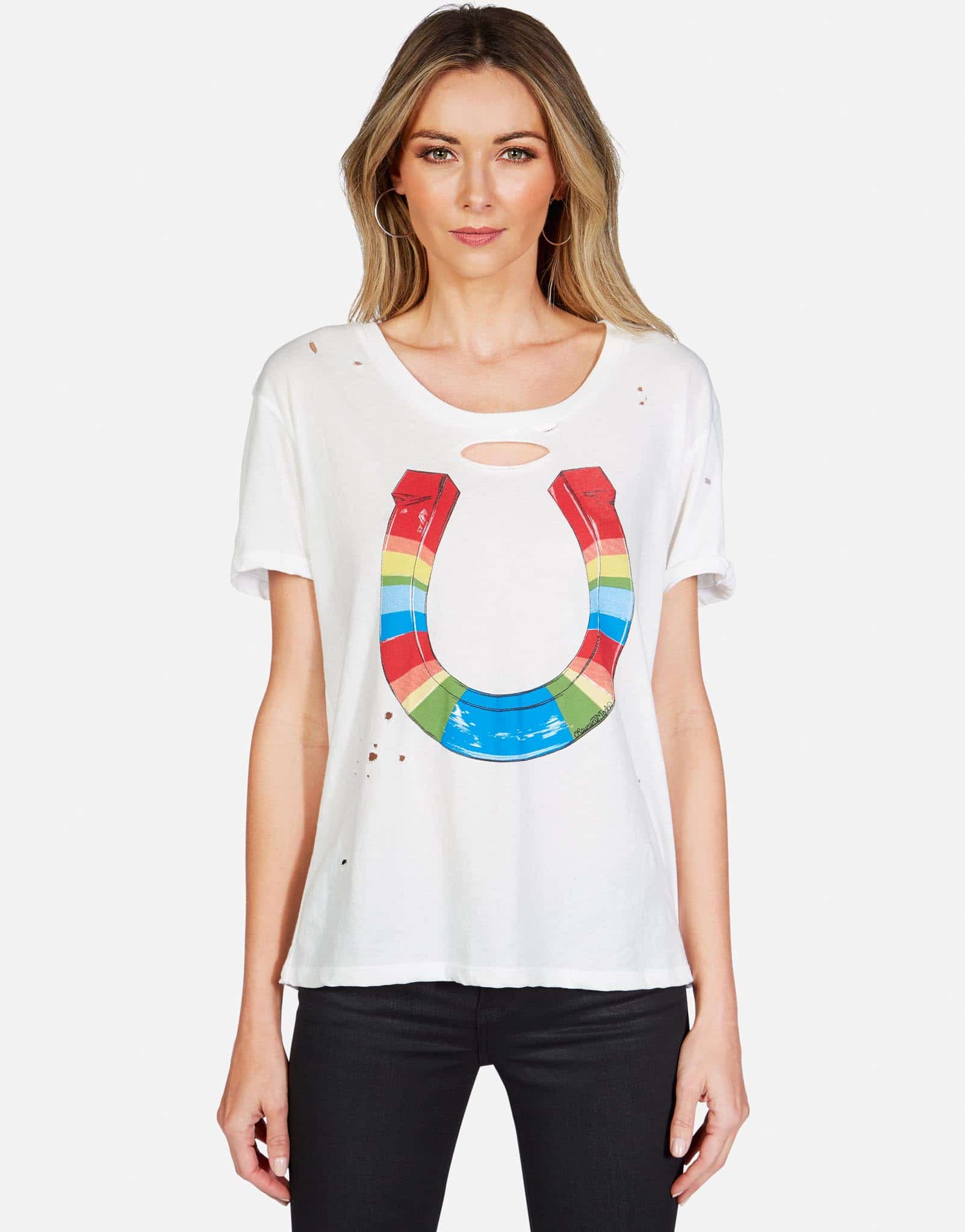 Lauren Moshi Women's Myra Rainbow Horseshoe - 