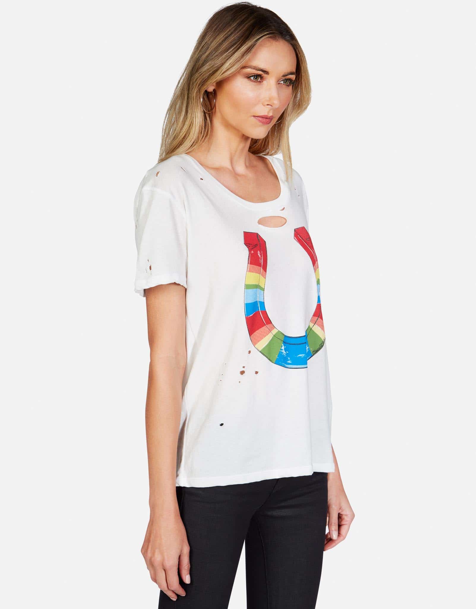 Lauren Moshi Women's Myra Rainbow Horseshoe - 