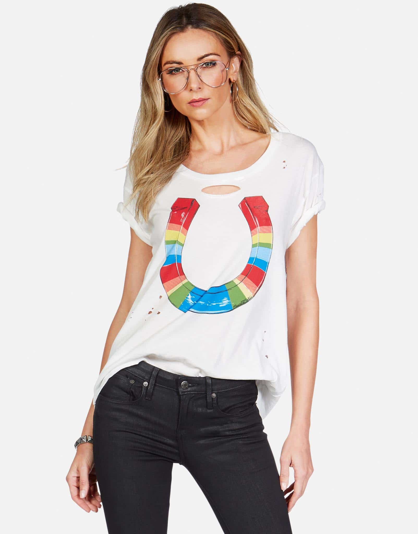 Lauren Moshi Women's Myra Rainbow Horseshoe - 