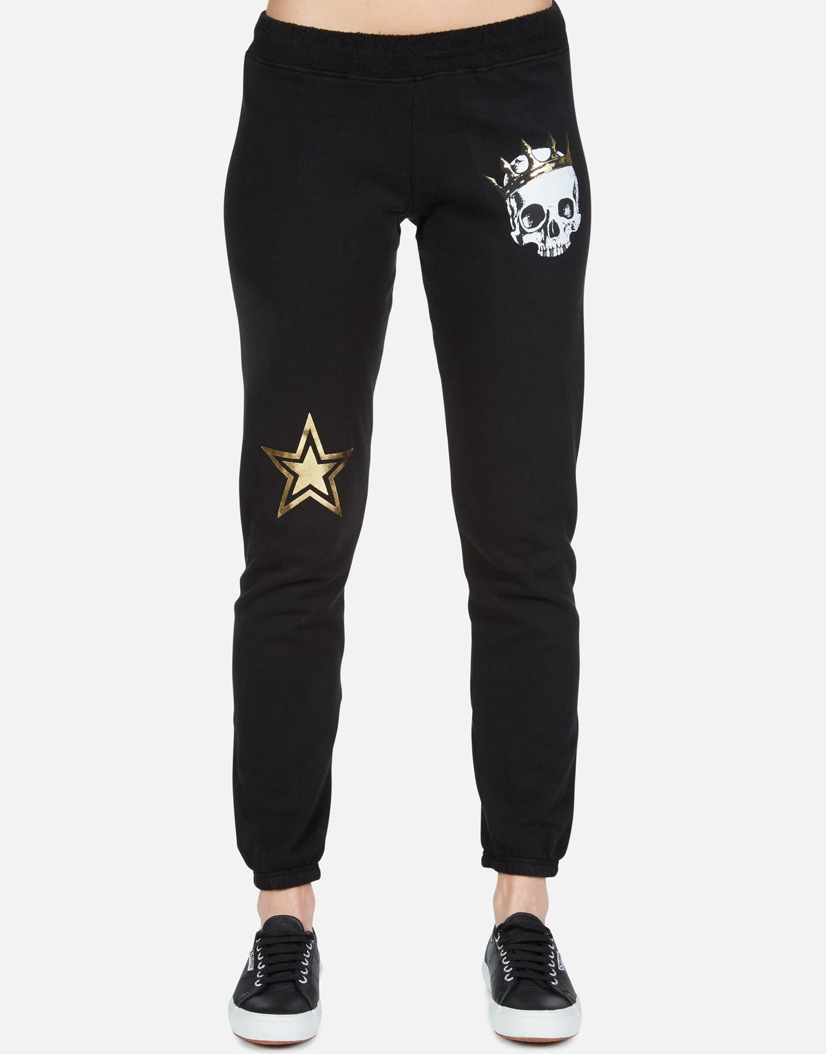 Royal Skull Long Sweatpant w Reverse W B Gia by Lauren Moshi