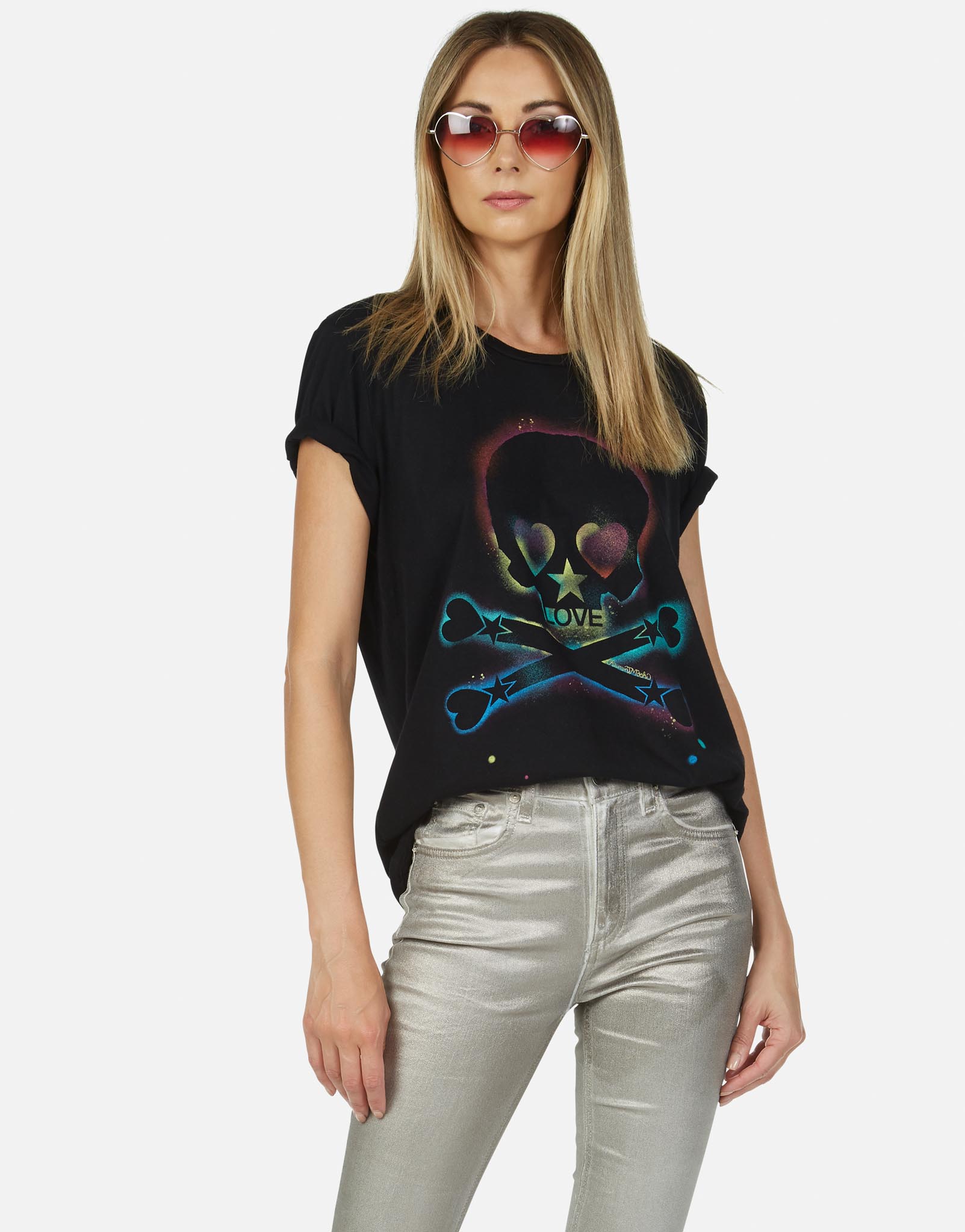 Lauren Moshi Women's Wolf Spray Love Skull - 