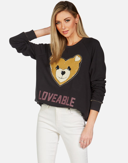 Lauren Moshi Women's Jocelyn Loveable Heart Teddy - Onyx