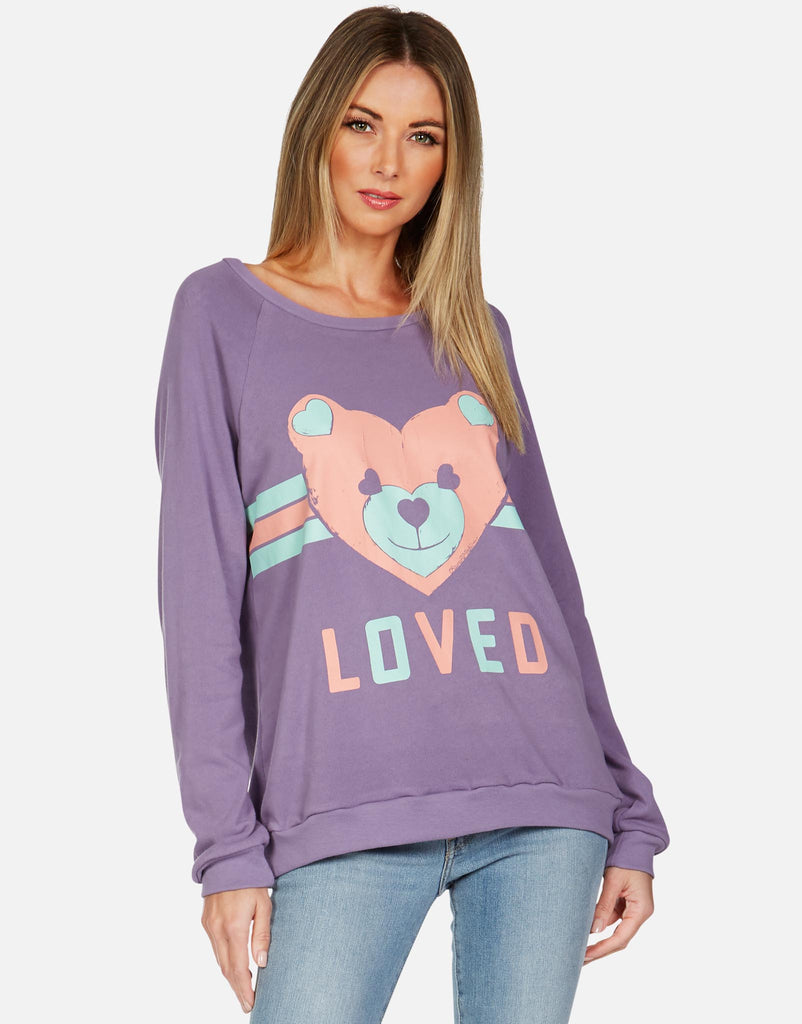 Lauren Moshi Women's Noleta Striped Heart Teddy - Dusty Lilac