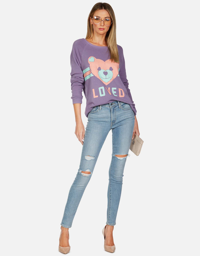 Lauren Moshi Women's Noleta Striped Heart Teddy - 