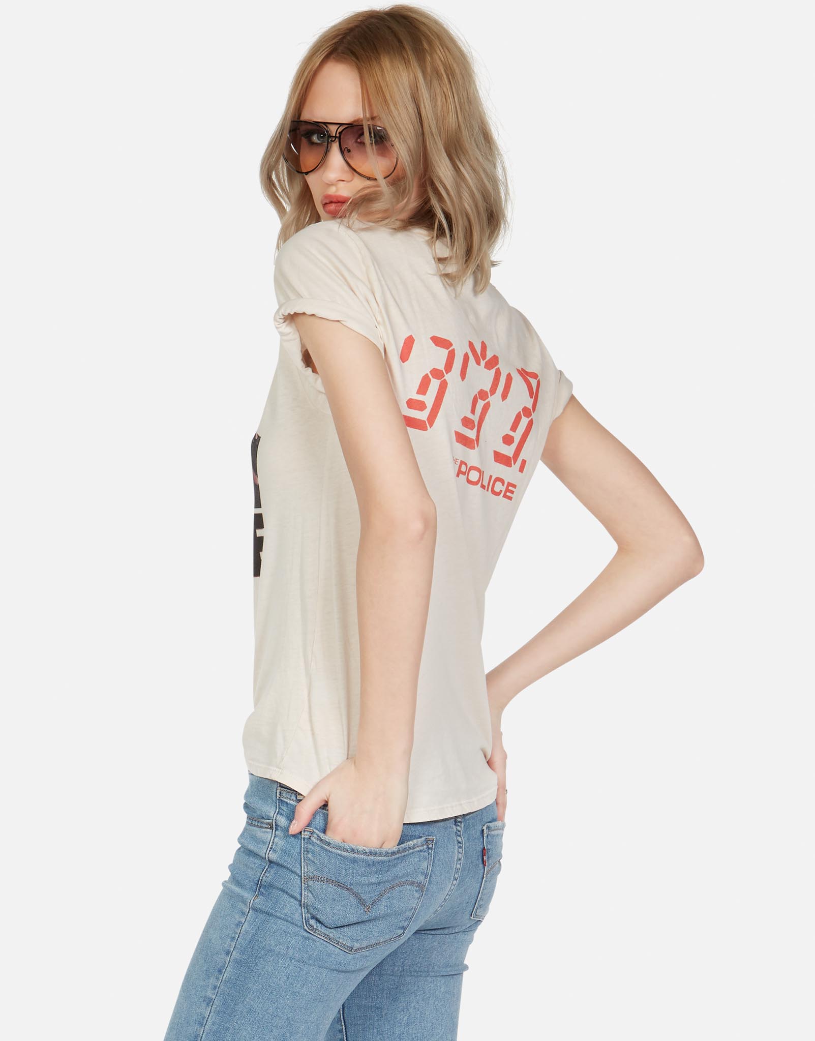 Peace Lightning S/S Vintage Tee | Croft by Lauren Moshi White / XS