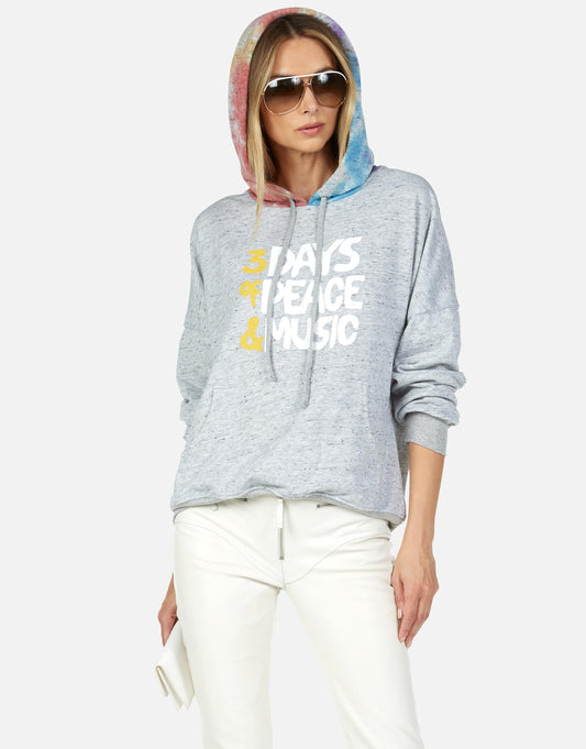 Lauren Moshi X Woodstock Women's Melanie Woodstock Peace - Heather Grey/Skittles