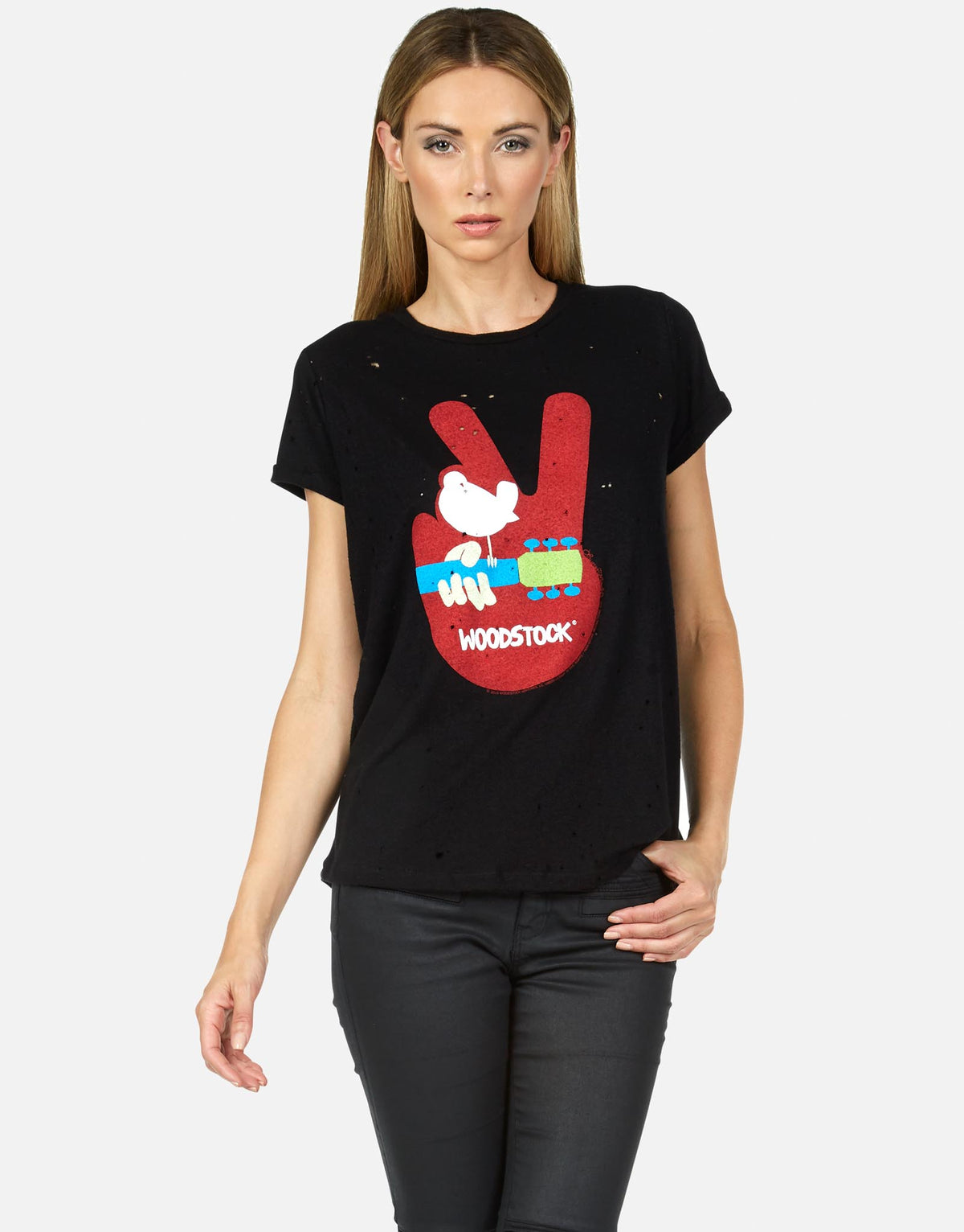 Lauren Moshi X Woodstock Women's Bess Woodstock Peace - Black