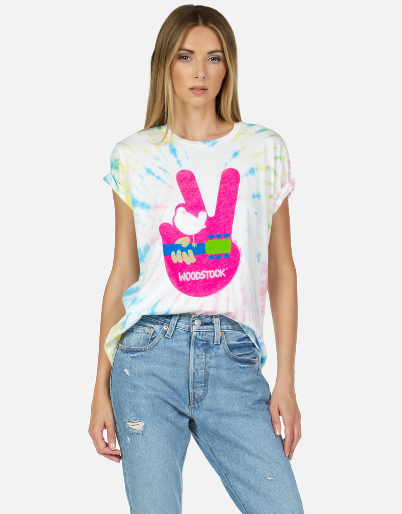 Lauren Moshi X Woodstock Women's Wolf Woodstock Peace - Island Breeze